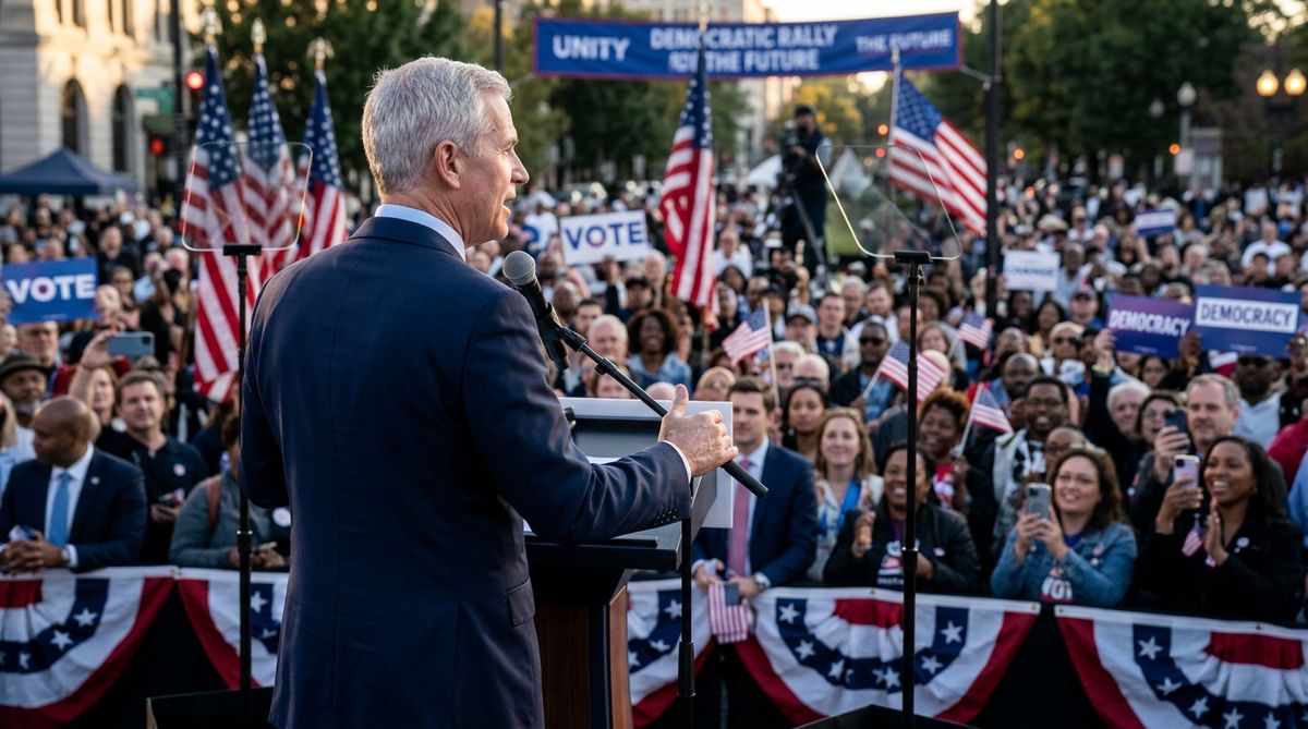 US-Wahlkarte mit Swing States hervorgehoben