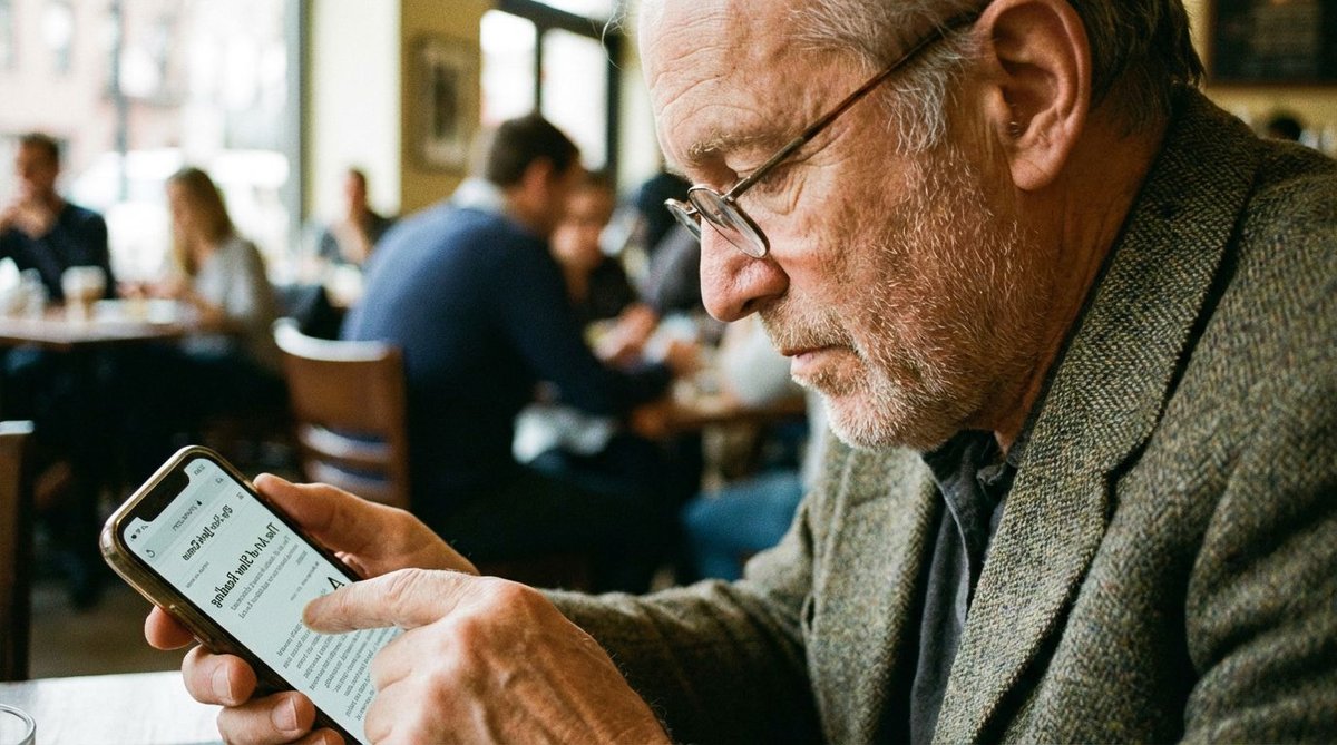 B&uuml;rger verfolgt politische Nachrichten auf dem Smartphone