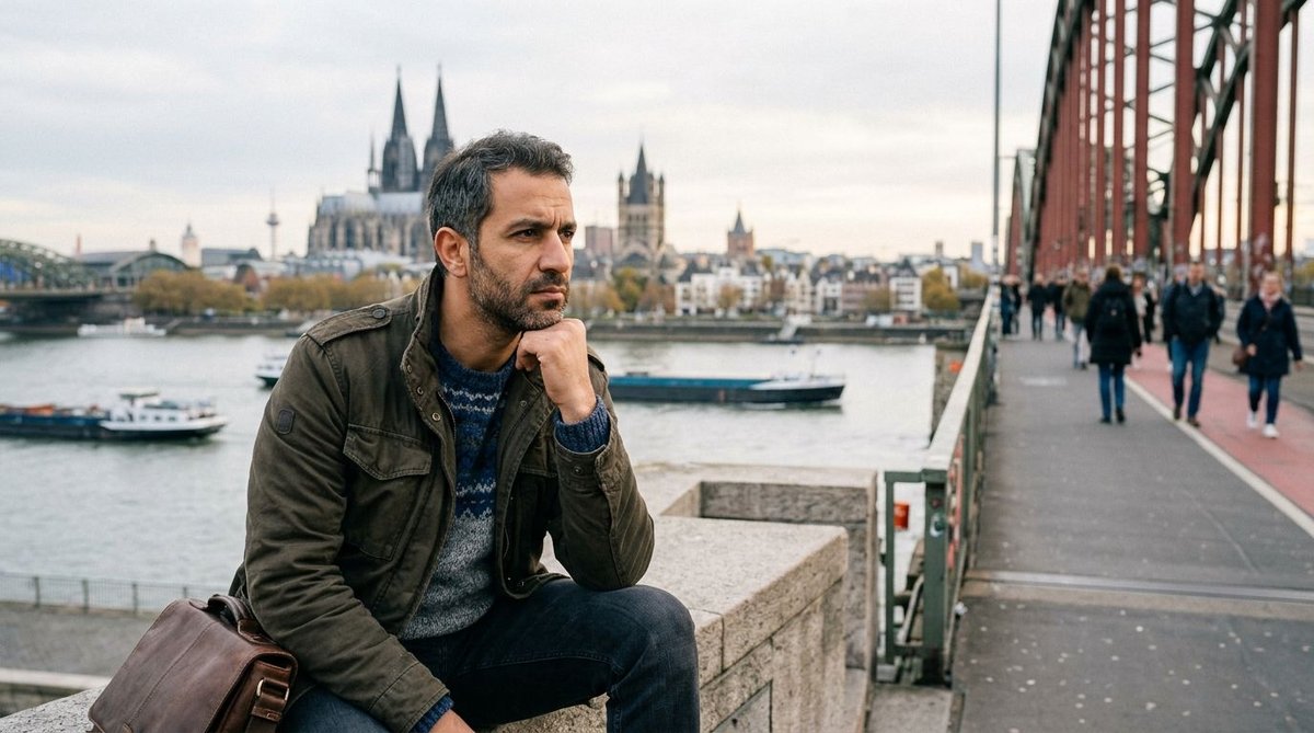 Mann nachdenklich &uuml;ber Wahlentscheidung und Zukunft