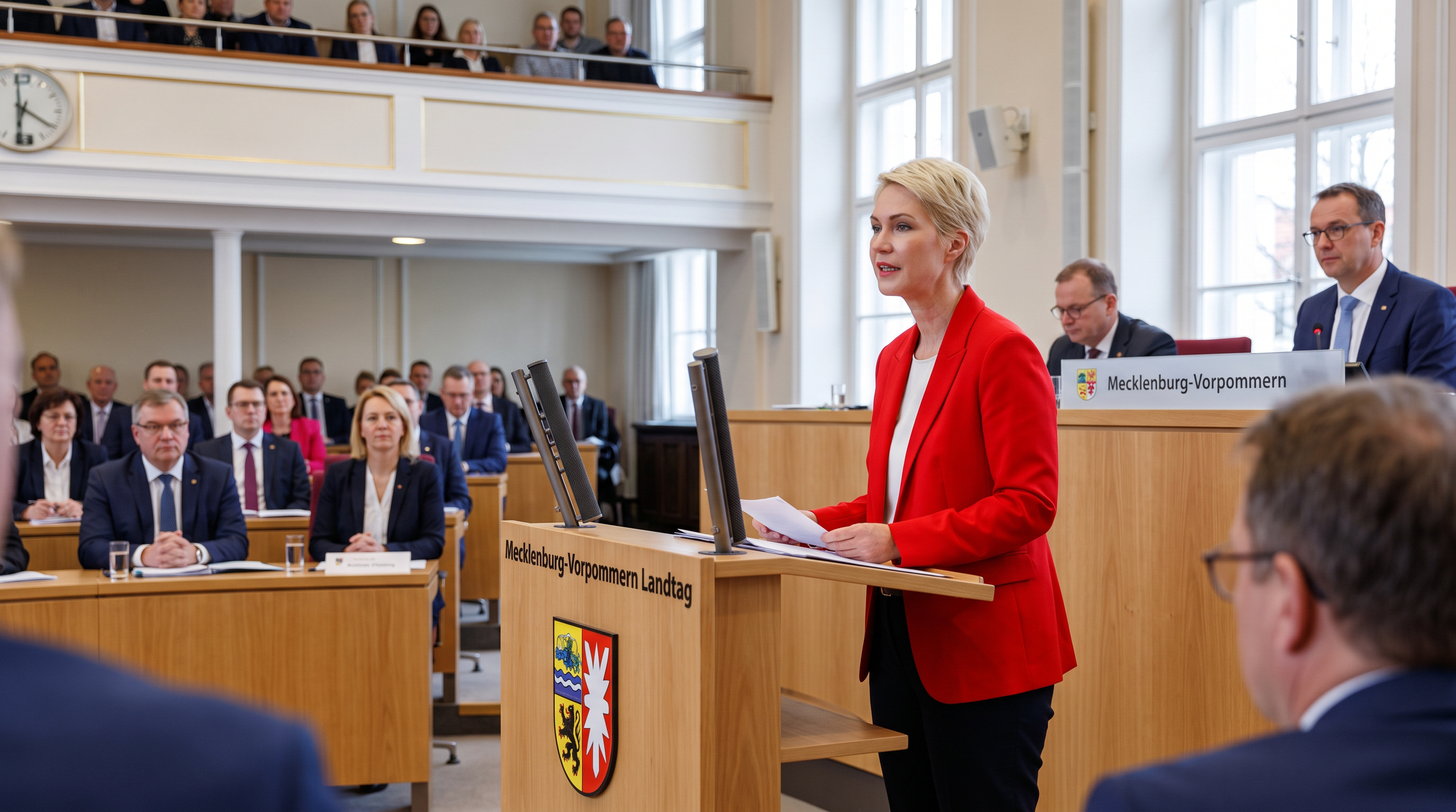Manuela Schwesig bei einer Rede im Landtag Mecklenburg-Vorpommern