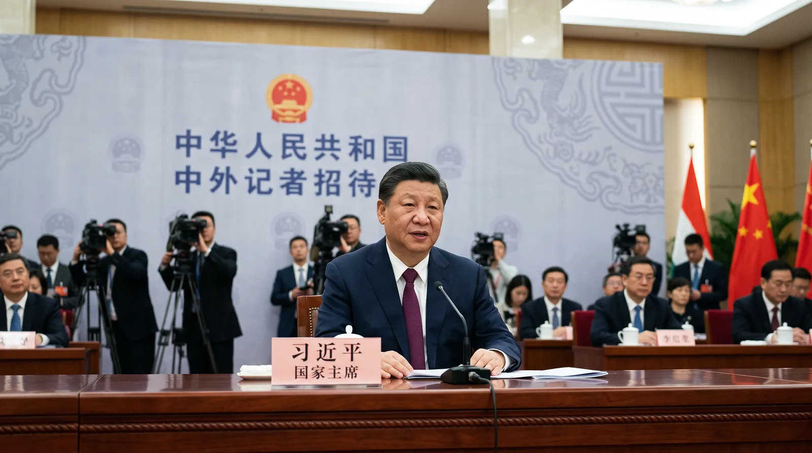 Xi Jinping bei einer Pressekonferenz